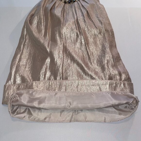 Alexia Admor Vintage Champagne Jeweled Collar Shift Dress Size Large - Picture 13 of 16